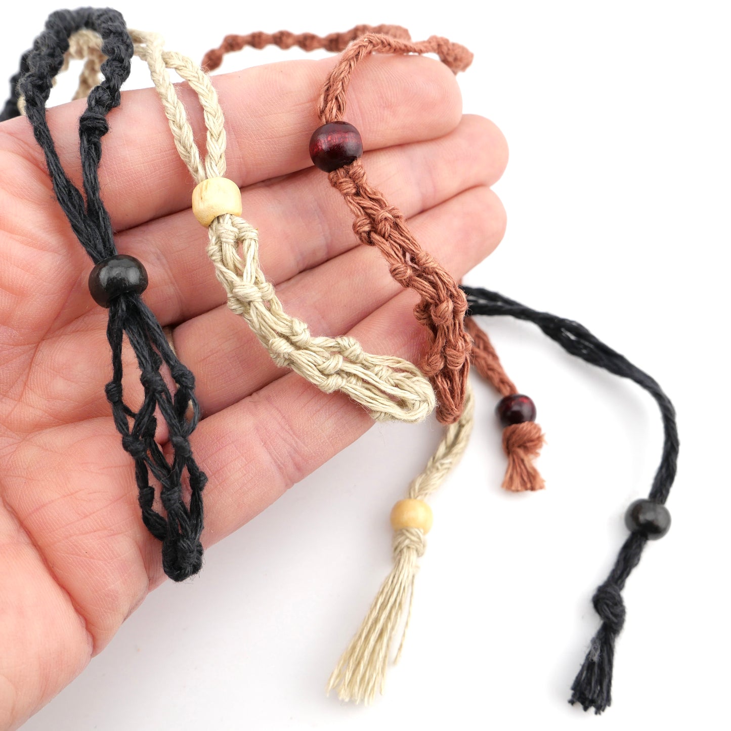 Hemp Macrame Crystal Pouch Necklace
