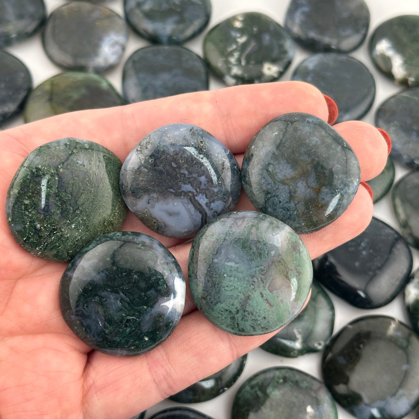 Moss Agate Button