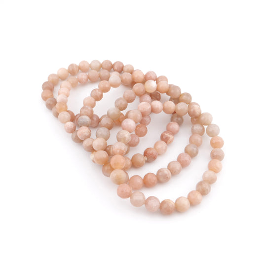 Peach Moonstone 8mm Faceted Bracelet