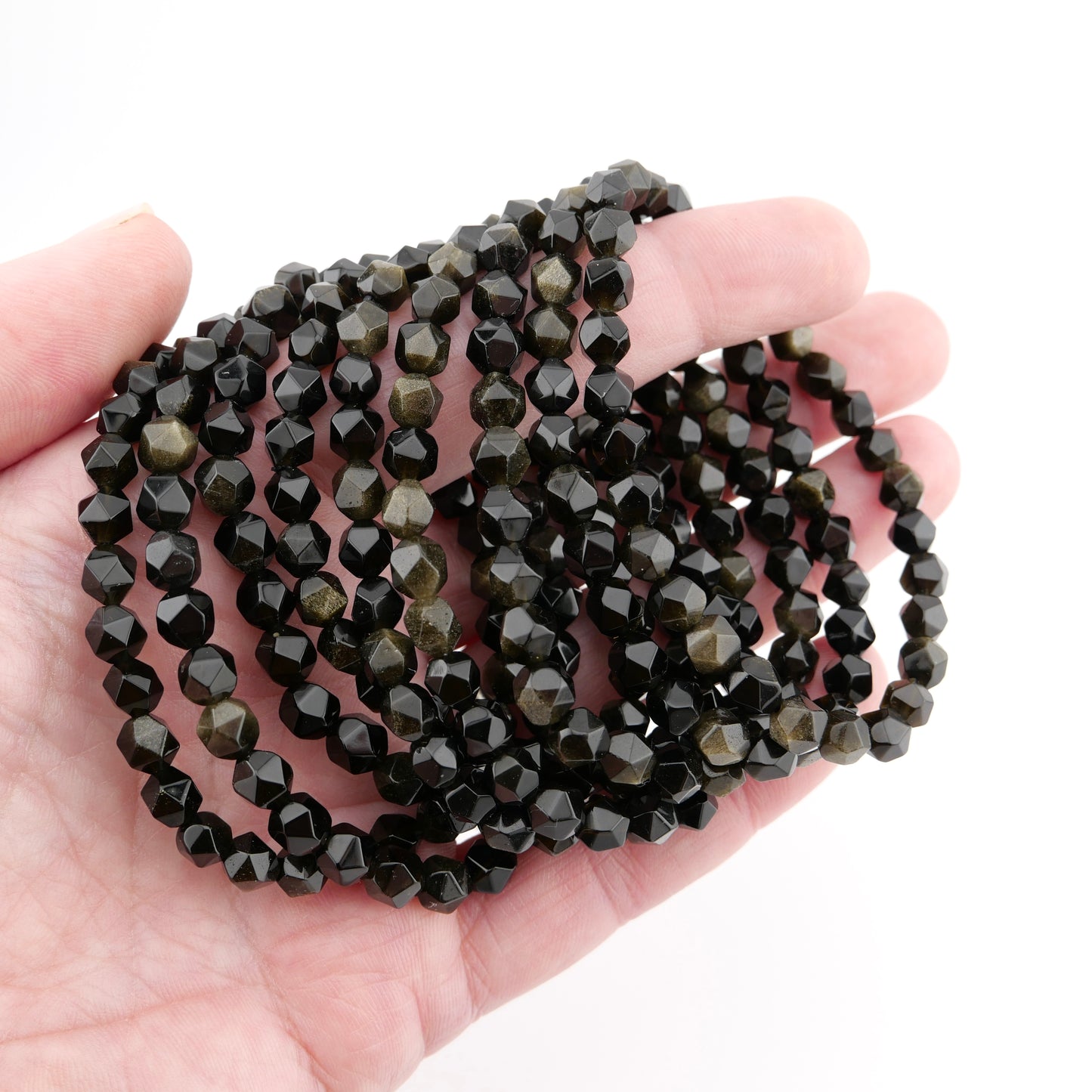 Gold Sheen Obsidian Faceted Bracelet