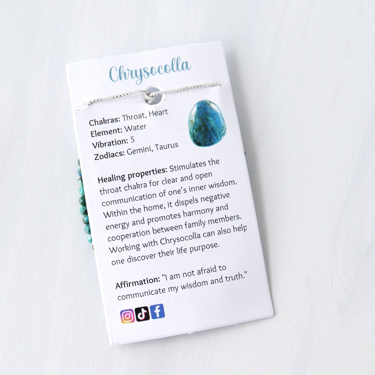 Chrysocolla Adjustable Bracelet