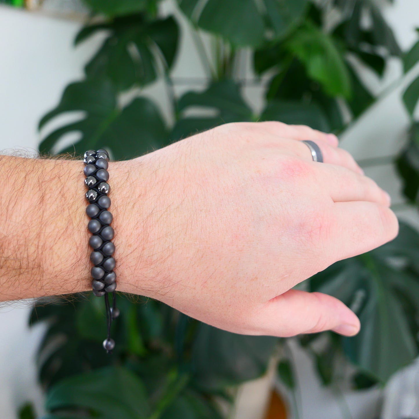 Hematite 6mm Double Row Bracelet