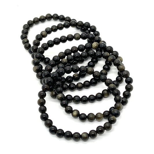 Gold Sheen Obsidian 6mm Bracelet