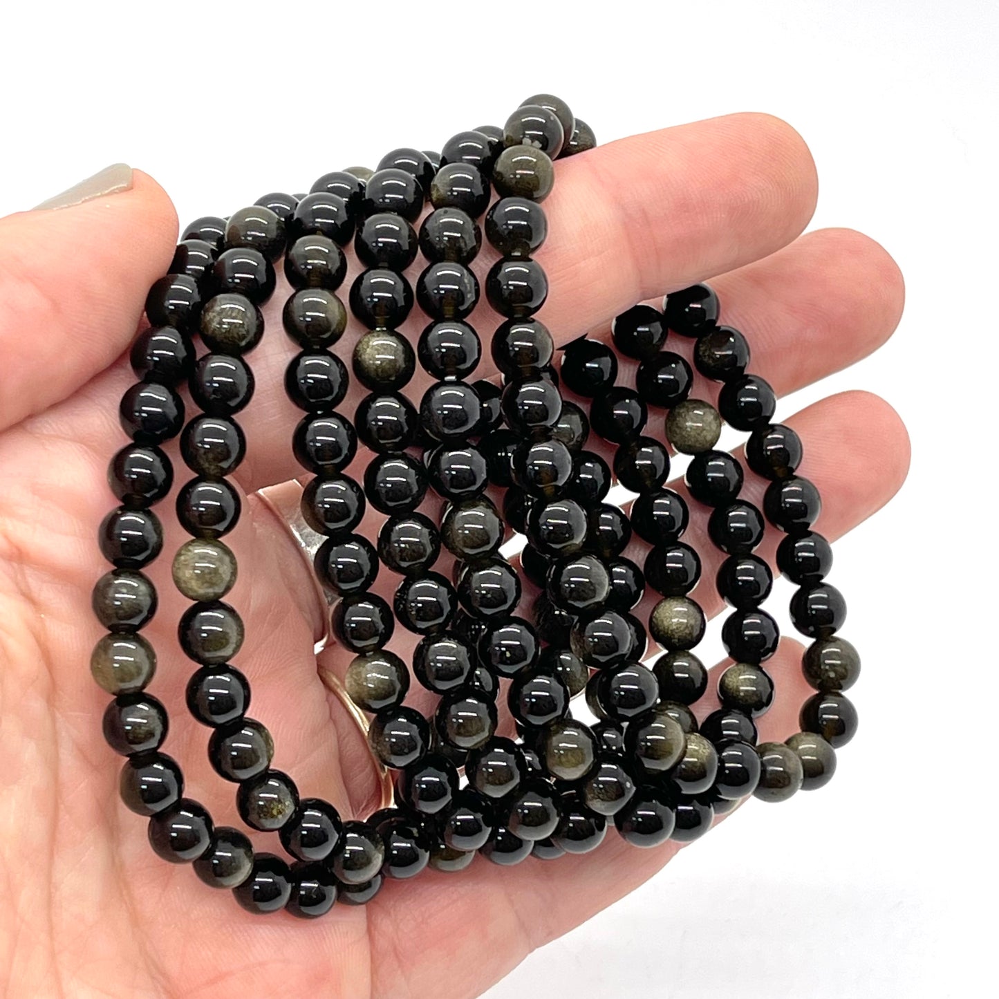 Gold Sheen Obsidian 6mm Bracelet