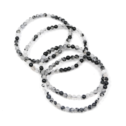 Tourmaline in Quartz 4mm Bracelet