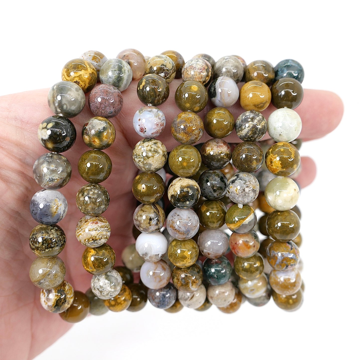 Orbicular Ocean Jasper 9mm Bracelet