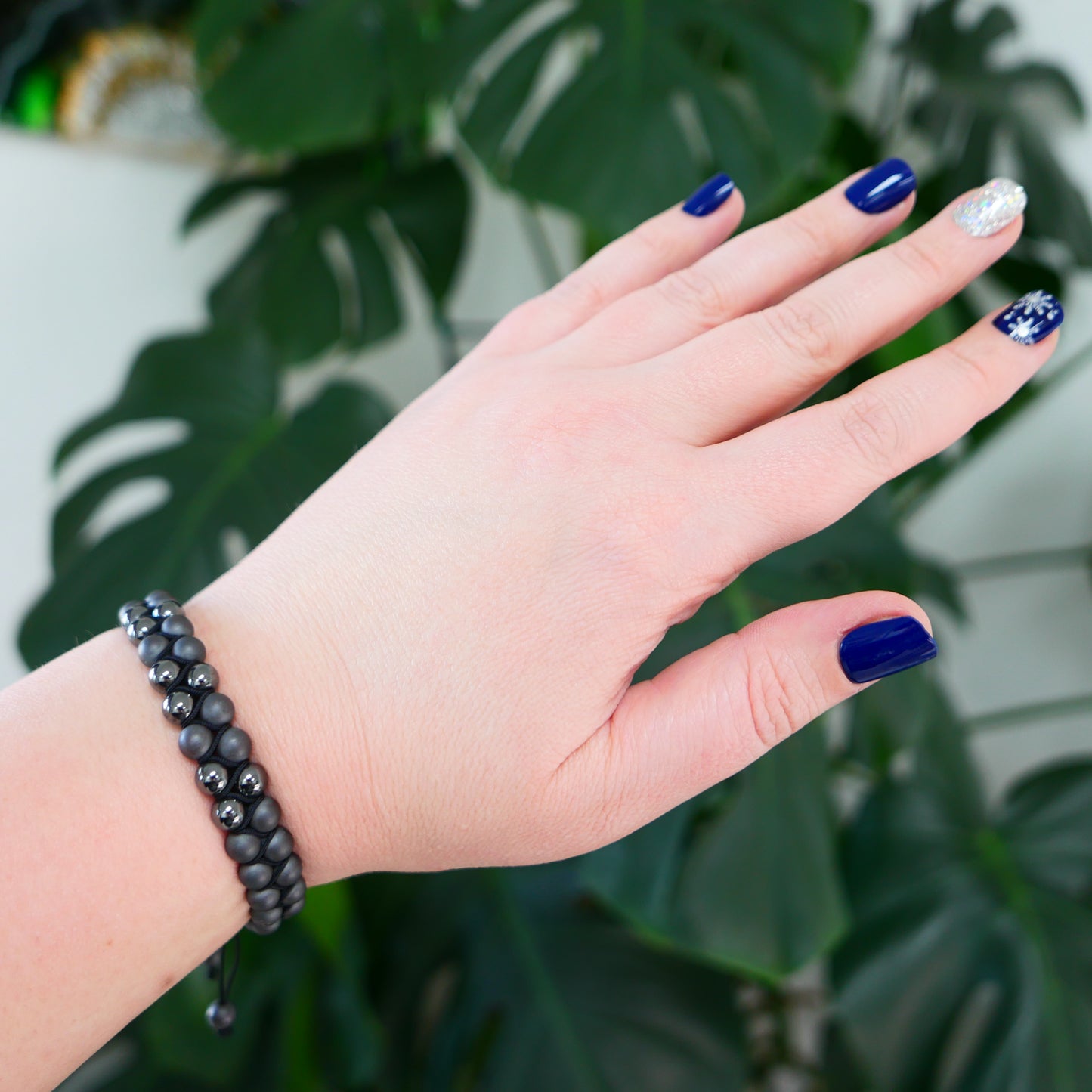 Hematite 6mm Double Row Bracelet