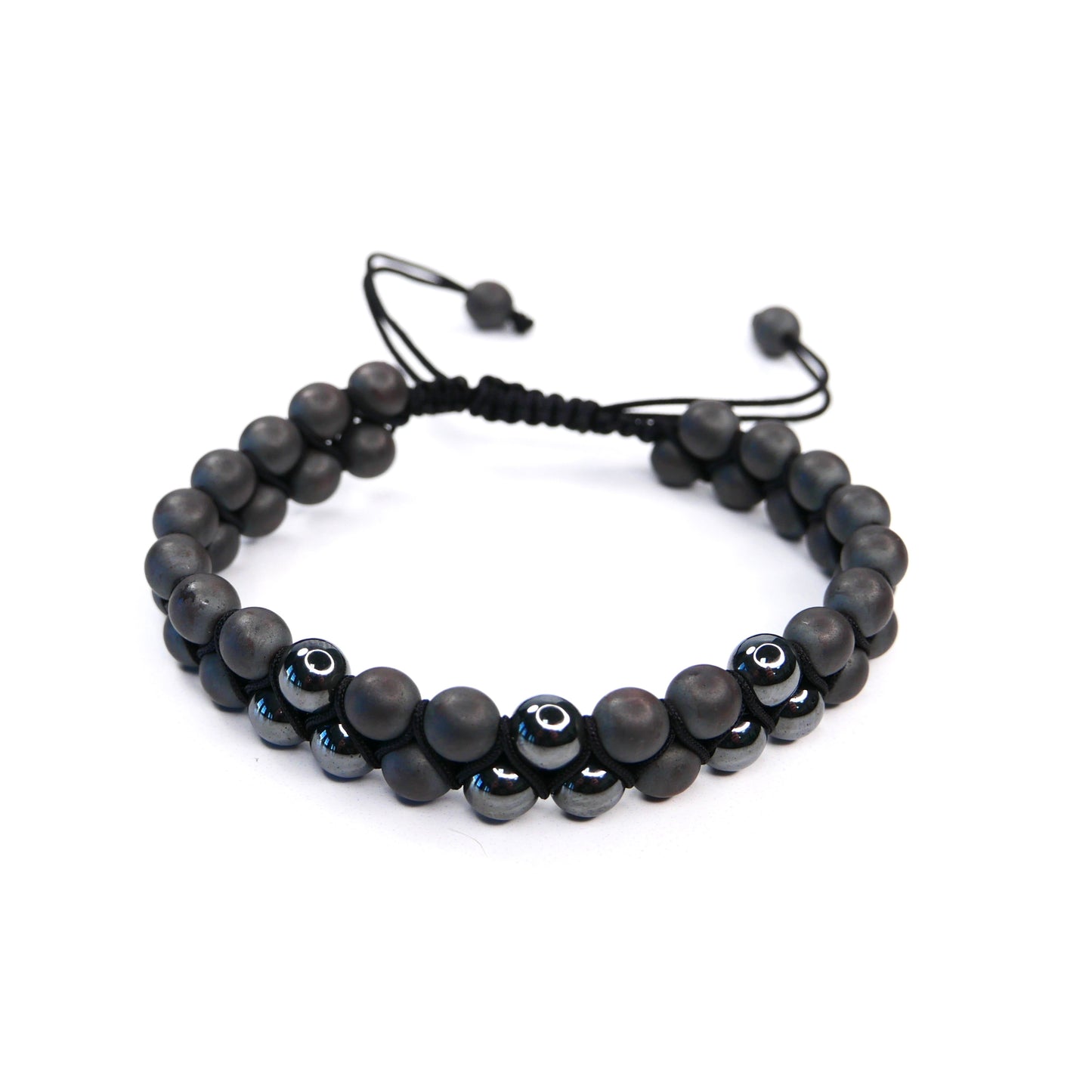Hematite 6mm Double Row Bracelet