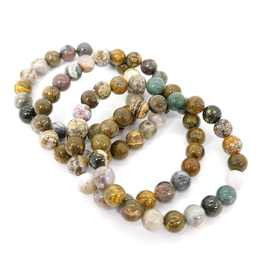 Orbicular Ocean Jasper 9mm Bracelet