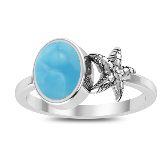 Larimar Starfish Ring